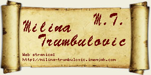Milina Trumbulović vizit kartica